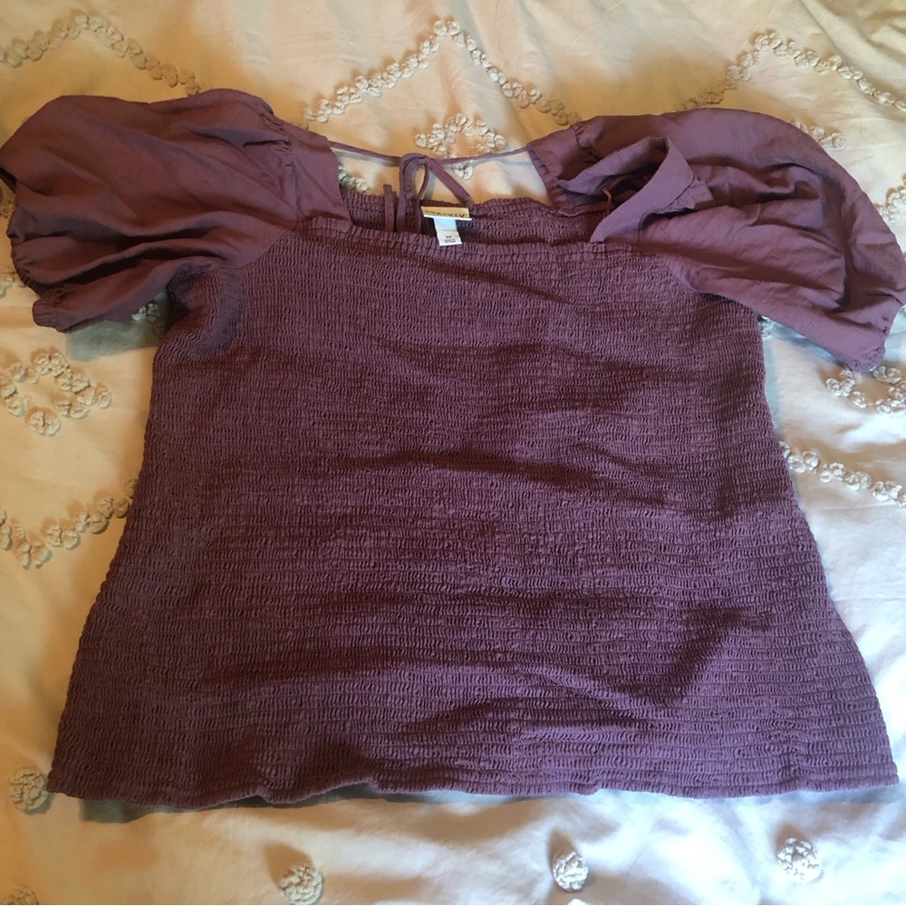 Puffy Sleeve Stretchy Top